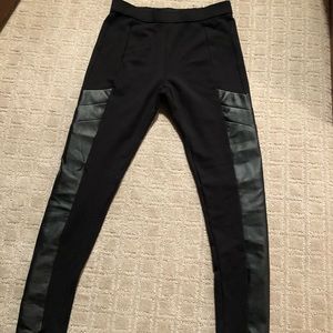 Black leather leggings